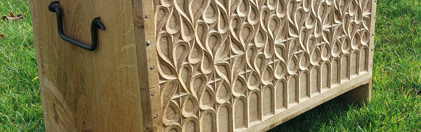 Carved Oak Chest by Alison Hugh Milton