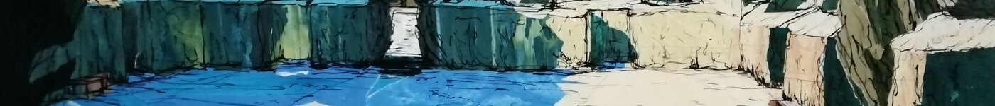 Croquet Lawn in Snow_ mixed media